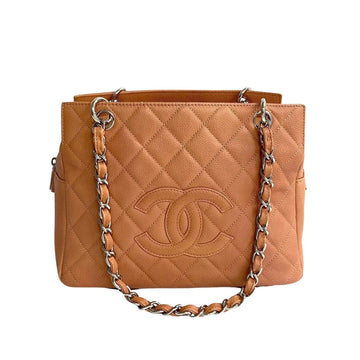 CHANEL Caviar Skin Matelasse Leather Genuine Chain Shoulder Bag Pink 26386