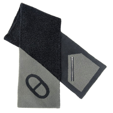 HERMES Muffler Double Booklet 22AW Cashmere Silk Anthracite Conifere Dark Gray Khaki Men's New Current
