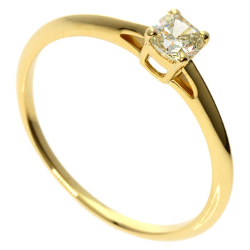 TIFFANY Solitaire Yellow Diamond Cushion Cut Ring K18 Gold Women's &Co.