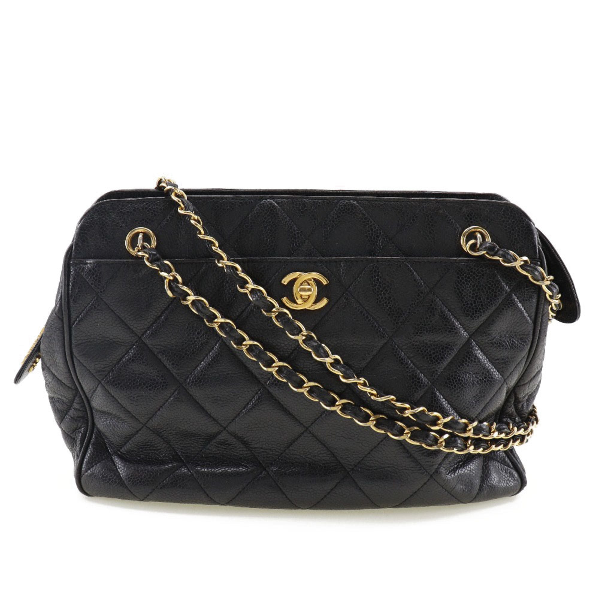 Chanel Coco Mark Tote Bag Ladies Shoulder Caviar Skin