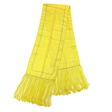 HERMES scarf muffler stole punching shawl silk yellow