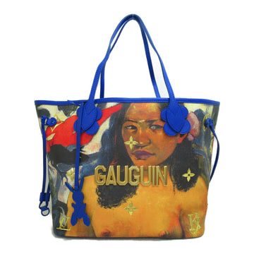 LOUIS VUITTON Gauguin Neverfull MM Tote Bag Blue Mulch color PVC coated canvas