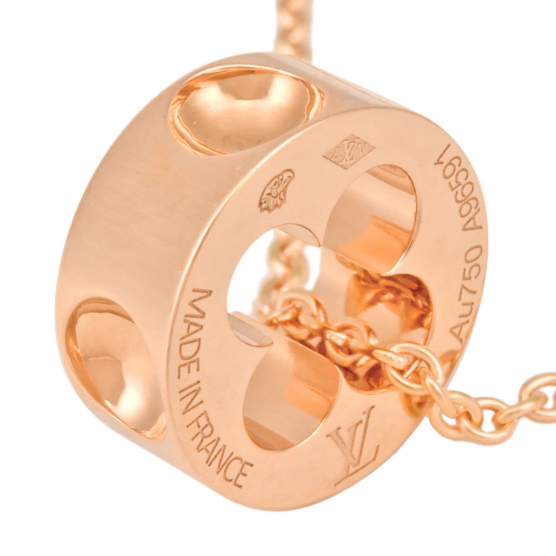 Louis Vuitton Medallion Empreinte Necklace Gold Q93823 18K Yellow Gold