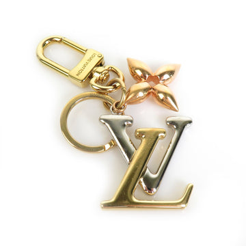 LOUIS VUITTON Charm Key Ring LV New Wave Metal Gold/Silver Women's M68449