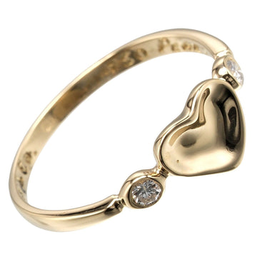 TIFFANY&Co. Full Heart No. 7.5 Ring K18 YG Yellow Gold 2P Diamond Approx. 1.40g