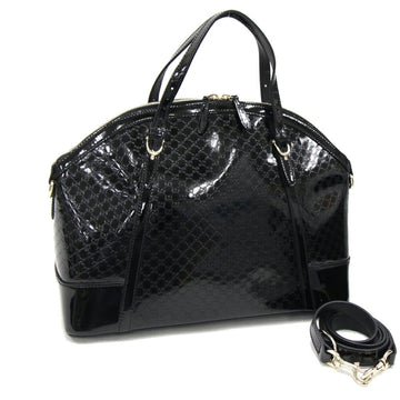 GUCCI Handbag Micro sima 309614 Black Patent Leather Enamel Women's