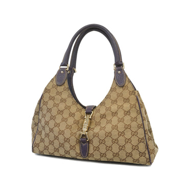 Gucci Shoulder Bag New Jackie 145819 GG Canvas Beige/Purple Gold metal