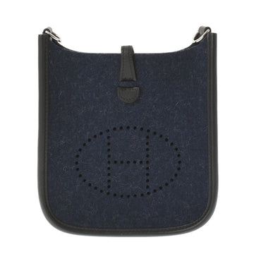 Hermes Evelyn TPM Blue Nui Y Engraved (around 2020) Women's Felt Shoulder Bag