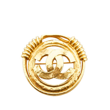 CHANEL coco mark brooch gold plated ladies