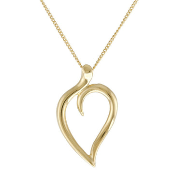 TIFFANY&Co. Open Leaf Necklace 18K K18 Gold Women's