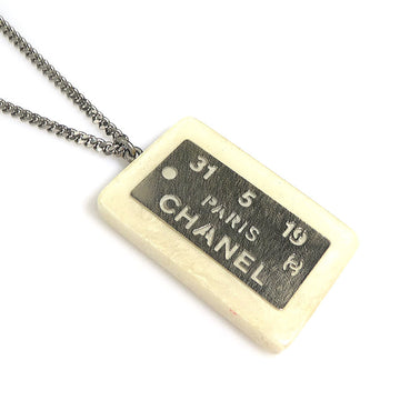 CHANEL Necklace Resin/Metal Off-White/Silver Women's