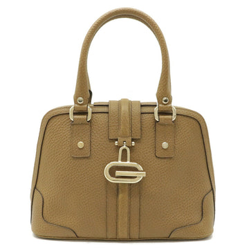 Gucci G Handbag Tote Bag Embossed Leather Camel 145822