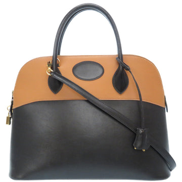 Hermes Bolide 35 Boxcalf Veau Chamonix Black Natural 2WAY Shoulder Handbag Strap