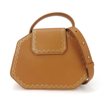 CARTIER Handbag Shoulder Garland De L1002171 Leather Brown Chic Ladies Bag brown