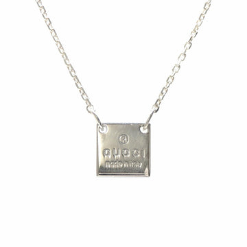 Gucci Square Plate Necklace SV925 6.0g 223514 Women's Men's Unisex