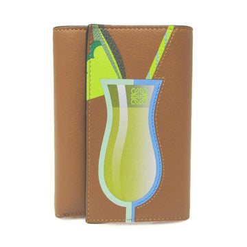 LOEWE Small Vertical Wallet Cocktail C643S33X08 Women's Leather Wallet [tri-fold] Brown,Orange