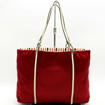 PRADA tote bag handbag triangle red satin ladies fashion ITPYETOYLGSC