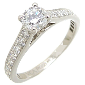 Van Cleef & Arpels Pt950 #46 Romance Solitaire Diamond Ladies Ring Platinum No.6