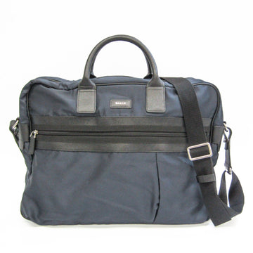 BALLY NUTER-MD Men's Nylon,Leather Handbag,Shoulder Bag Black,Navy
