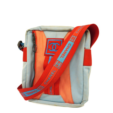 CHANELAuth  Sport Shoulder Bag Women's Canvas Shoulder Bag Light Blue,Red Color