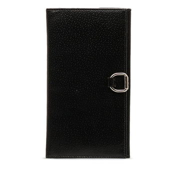 GUCCI long wallet 035 black silver leather men's