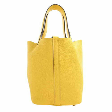 Hermes Taurillon Clemence Picotin Lock PM Handbag Yellow