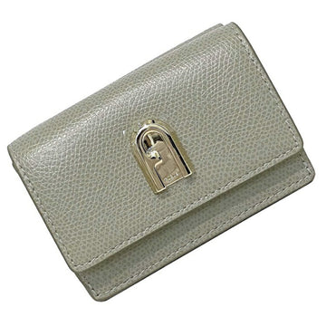 FURLA Tri-Fold Wallet Gray Gold PCW5ACO ARE000 Leather  Ladies