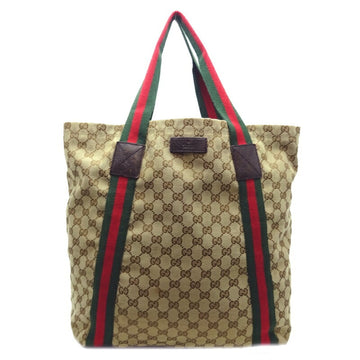 Gucci Sherry Line Tote Bag Women's Shoulder 189669 GG Canvas Beige (Green/Red/Green)