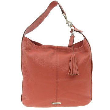 COACH One Shoulder Bag Tassel Leather Red F23309