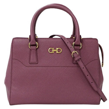 SALVATORE FERRAGAMO Bag Women's Handbag Shoulder 2way Double Gancini Leather Purple 21F317