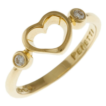 TIFFANY&Co. Open Heart Ring No. 9.5 18K K18 Gold Diamond Women's