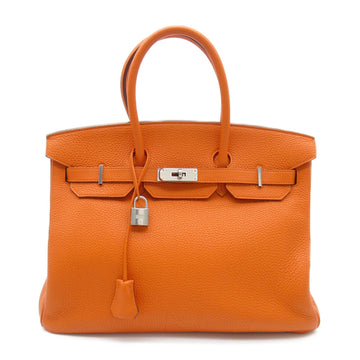 HERMES Birkin 35 Orange handbag Orange Orange Togo leather leather