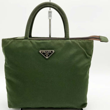 PRADA tote bag handbag mini nylon triangle logo green ladies men's fashion USED