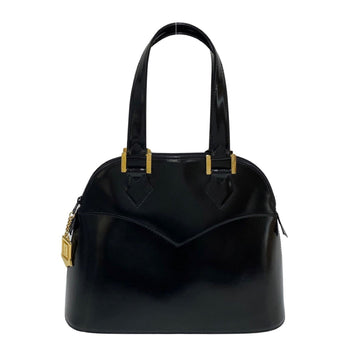 SAINT LAURENT YSL Cassandra Hardware Charm Patent Leather Handbag Tote Bag Black