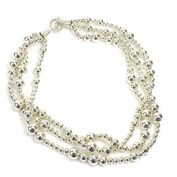TIFFANY&Co. Necklace 3-strand Ball Chain 925 Silver Women's