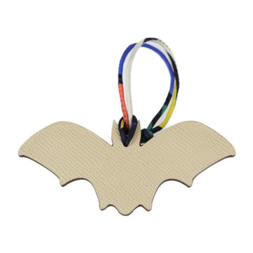 HERMES Petite H Vaux Epsom Taurillon Clemence Beige Brown Bat Bag Charm
