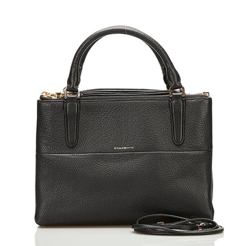 COACH Mini Borrow Handbag Shoulder Bag 28163 Black Leather Women's