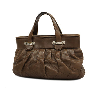CHANELAuth  Matelasse Handbag Women's Leather Handbag Brown