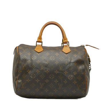 LOUIS VUITTON Monogram Speedy 30 Handbag Boston Bag M41526 Brown PVC Leather Ladies