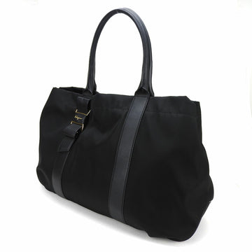 SALVATORE FERRAGAMO tote bag GG-21D395 nylon leather black chic ladies