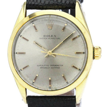 ROLEXVintage  Oyster Perpetual Gold Plated Leather Mens Watch 1024 BF566036