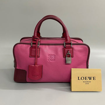 LOEWE Amazona 28 Anagram Leather Genuine Handbag Boston Bag Multicolor