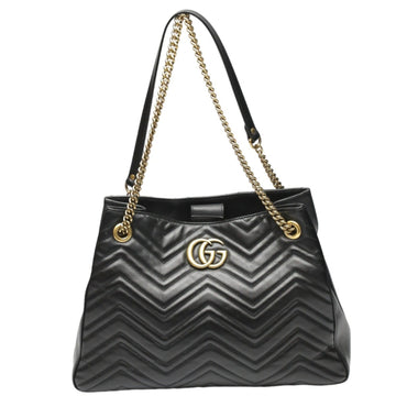 GUCCI tote bag leather GG Marmont 453569  black