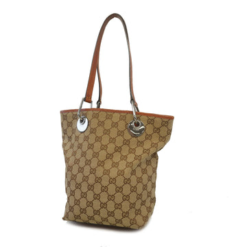 Gucci GG Canvas Handbag 120840 Women's GG Canvas Tote Bag Beige,Light Brow