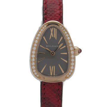 BVLGARI Serpenti Double Spiral Diamond Bezel Wrist Watch Wrist Watch 102968 Quartz Gray K18PG[Rose Gold] Stainless 102968