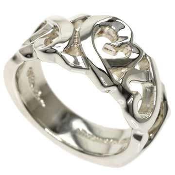 TIFFANY Triple Loving Heart Ring Silver Ladies &Co.