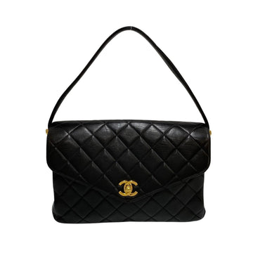 CHANEL Matelasse Lambskin Genuine Leather Handbag Mini Tote Bag Black