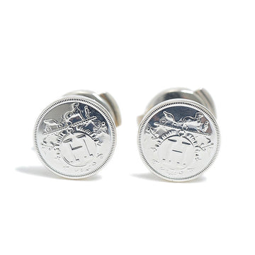 Hermes Ex Libris TPM Earrings Silver SV925