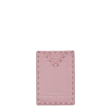 FENDI Private Sweets Embossed Stitch Pass Case Card Pink Leather Ladies