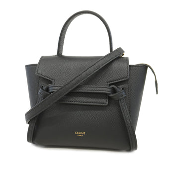 Celine 2WAY Bag Pico Belt Women's Leather Handbag,Shoulder Bag Black